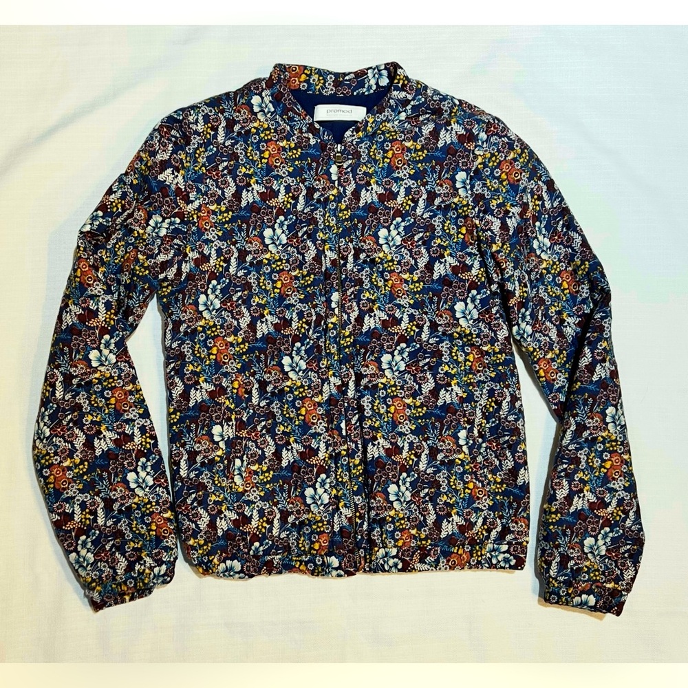 Promod Multicolor Floral quilted women's Jacket size 2   Small xsmall